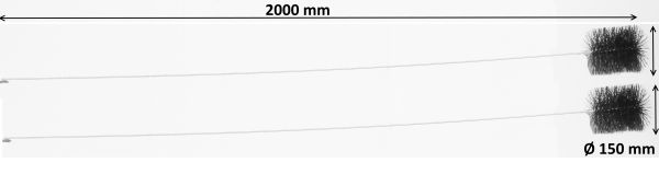 2 Ofenrohrbürsten Ofenbürsten Kaminbürsten Kesselbürste Rohrwischer Ø15cm 200cm