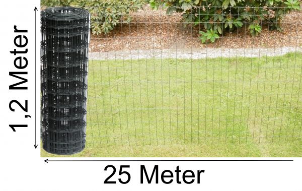 1,2m hoch 25m lang Schweißgitter-Zaun Gartenzaun Gitterzaun Gartenazun Maschenzaun 120 cm x 10m grau anthrazit